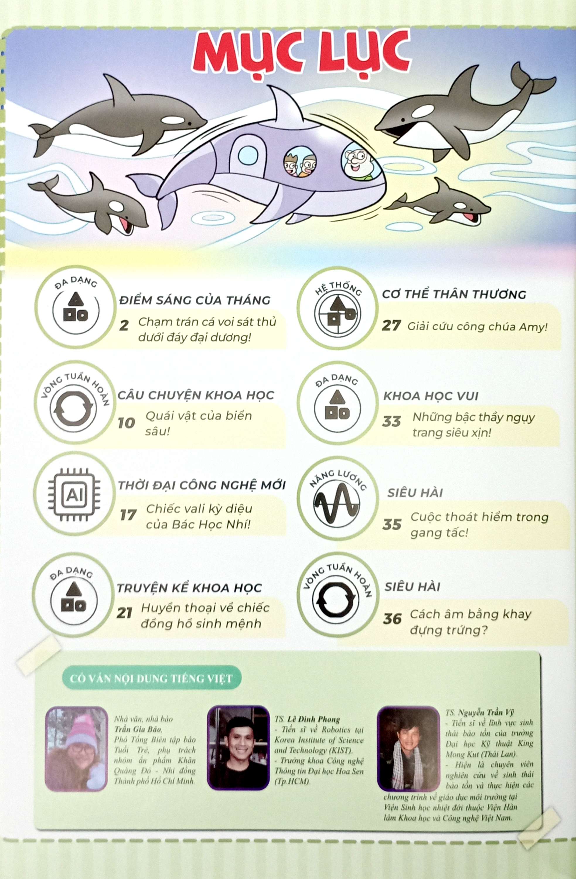 Bo
						
										
										The Young Scientists - Truyen Tranh Khoa Hoc Cho Tre Em - Level 1 - Tap 11 - Cham Tran Ca Voi Sat Thu Duoi Day Dai Duong!