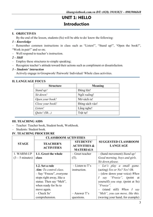 bộ thiết kế bài giảng tiếng anh lớp 3 - tập 2