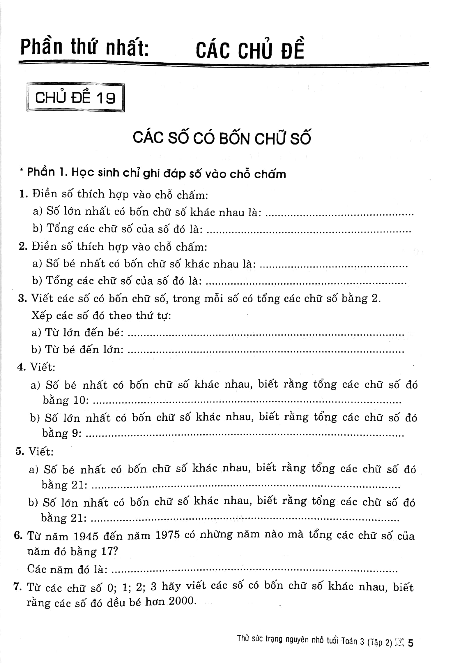 bộ thử sức trạng nguyên nhỏ tuổi toán 3 - tập 2 (biên soạn theo chương trình giáo dục phổ thông mới)