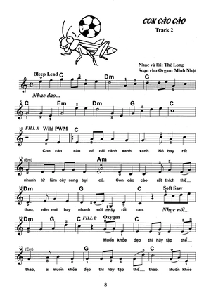 bộ thực hành biểu diễn organ cho thiếu nhi – tập 2