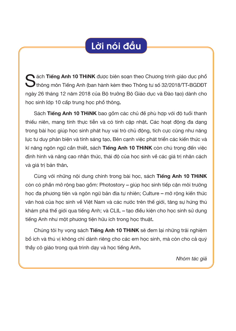 bộ tiếng anh 10 think - workbook