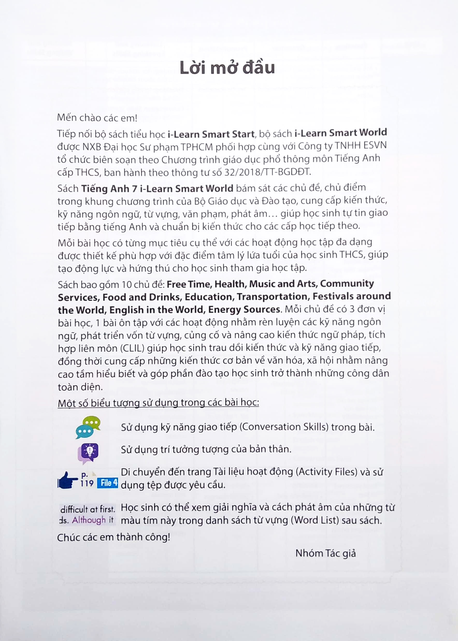 bộ tiếng anh 7 i-learn smart world - student's book