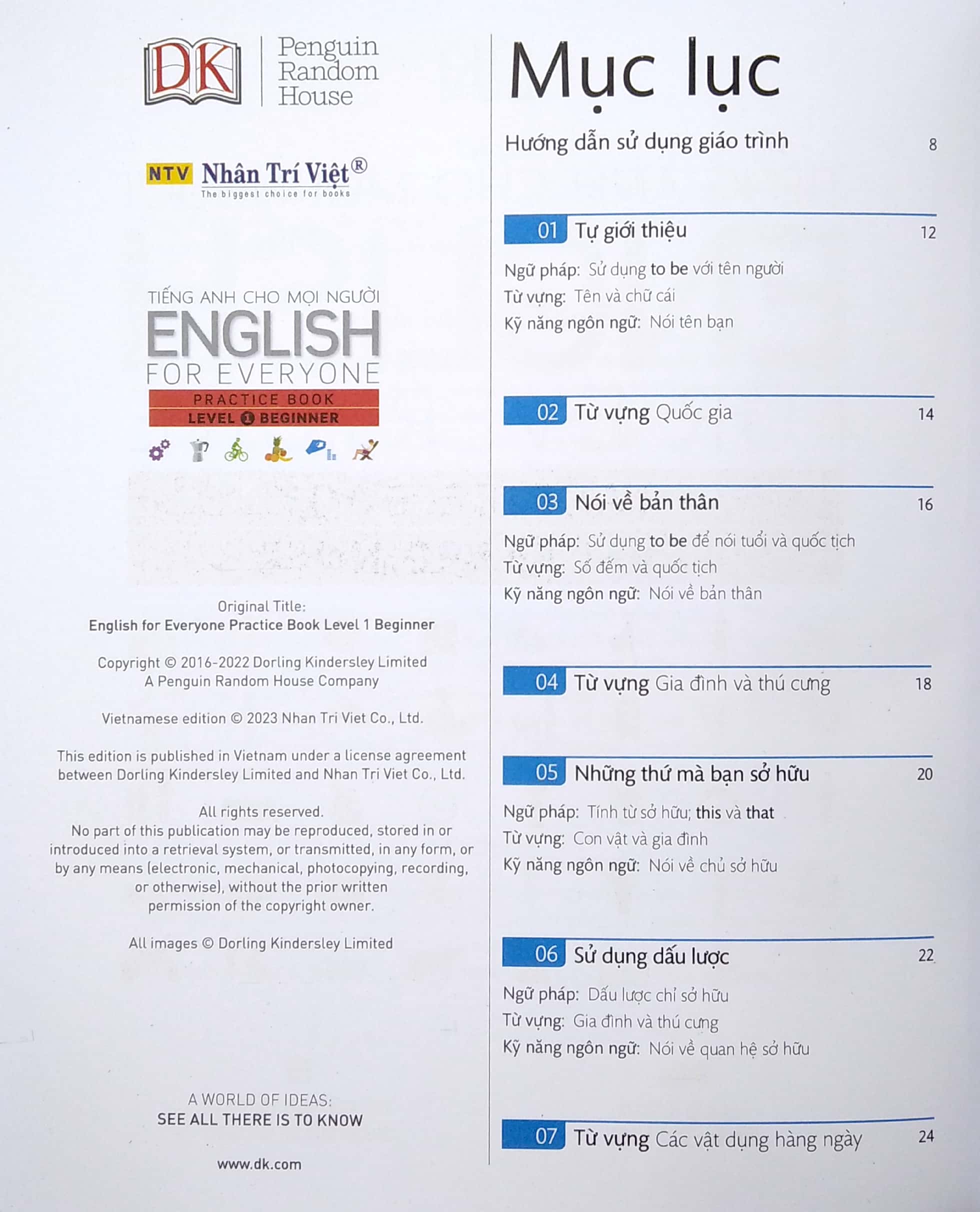 bộ tiếng anh cho mọi người - english for everyone - level 1 beginner - practice book