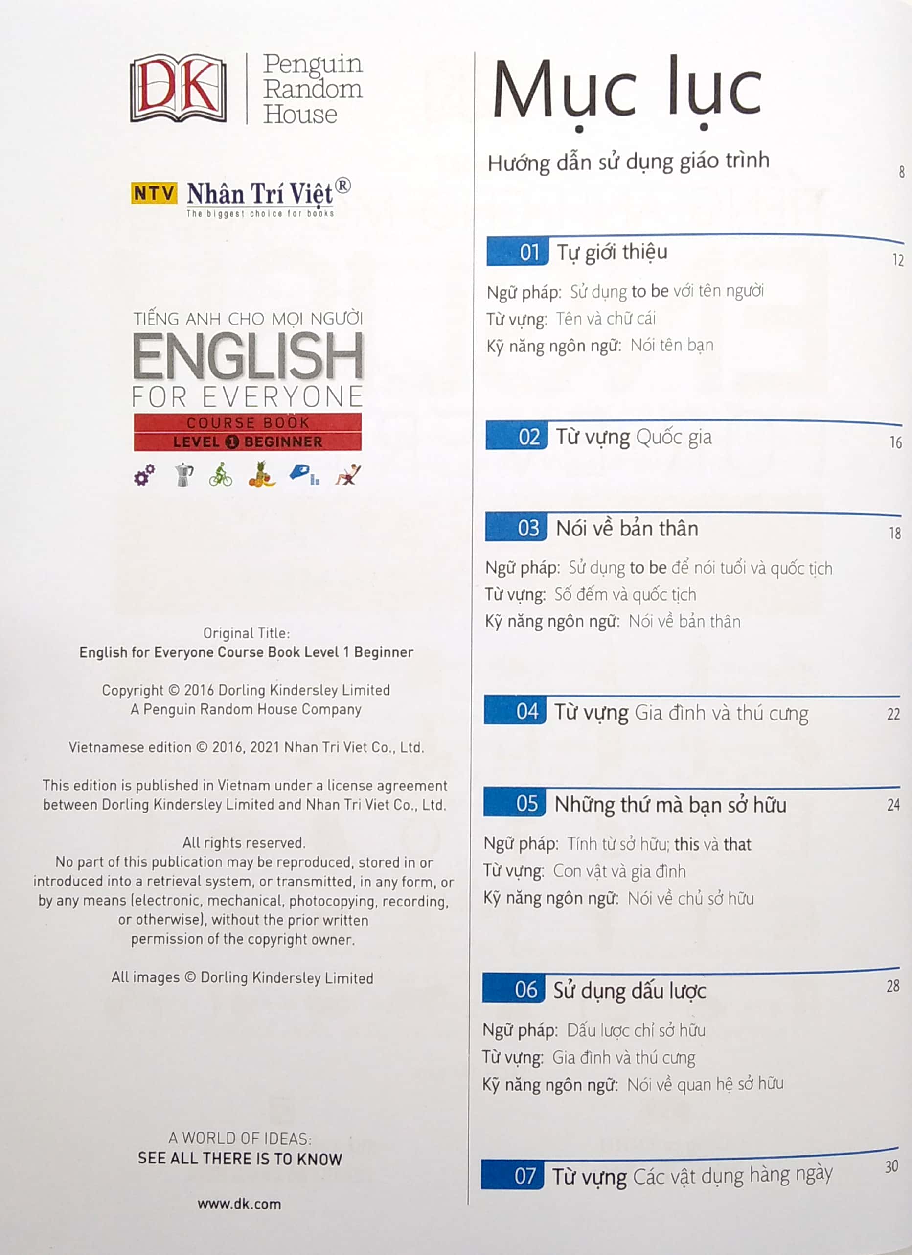 bộ tiếng anh dành cho mọi người - english for everyone - level 1 beginner - course book