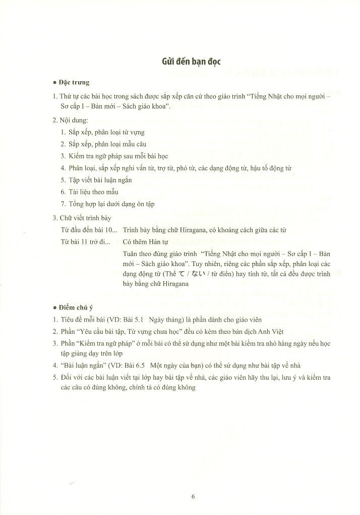 bộ tiếng nhật cho mọi người sơ cấp 1 - viết - nhớ các mẫu câu (bản mới)