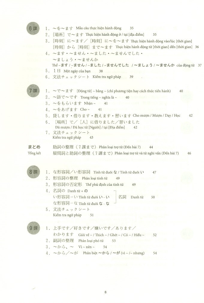 bộ tiếng nhật cho mọi người sơ cấp 1 - viết - nhớ các mẫu câu (bản mới)