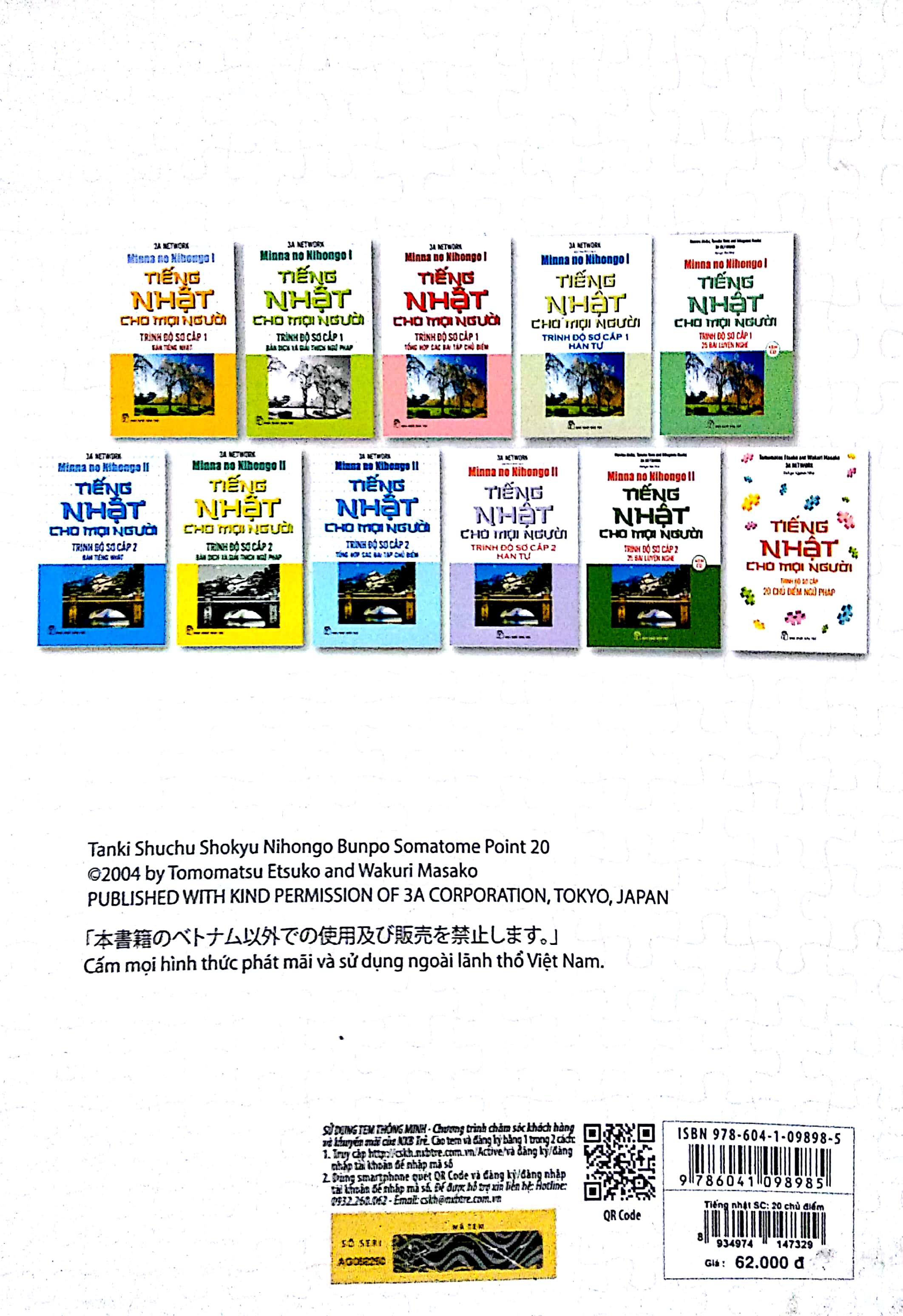 bộ tiếng nhật cho mọi người trình độ sơ cấp: 20 chủ điểm ngữ pháp