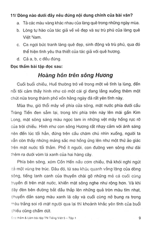 bộ tiếng việt 5 (đọc thầm và làm bài tập trắc nghiệm) - tập 1