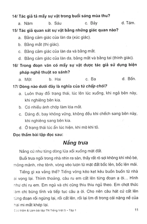 bộ tiếng việt 5 (đọc thầm và làm bài tập trắc nghiệm) - tập 1