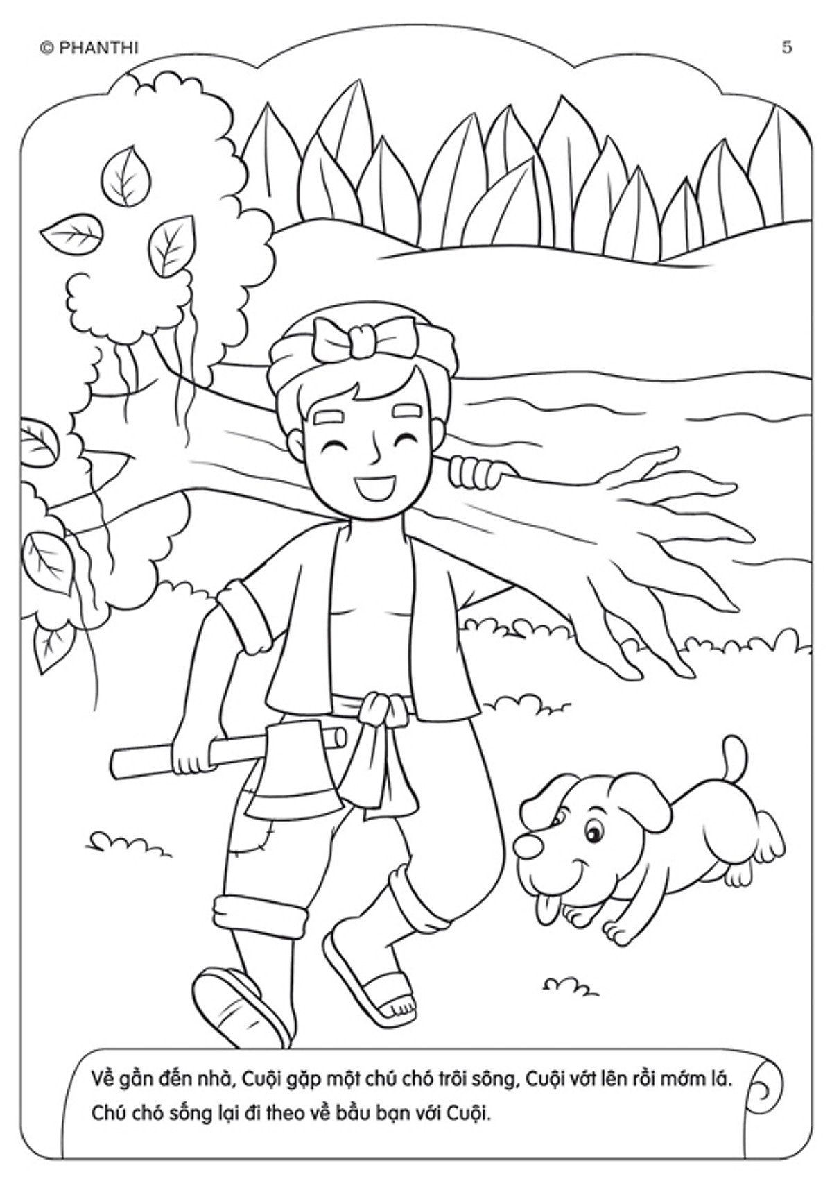 bộ tô màu bé yêu cổ tích 8 - sự tích chú cuội