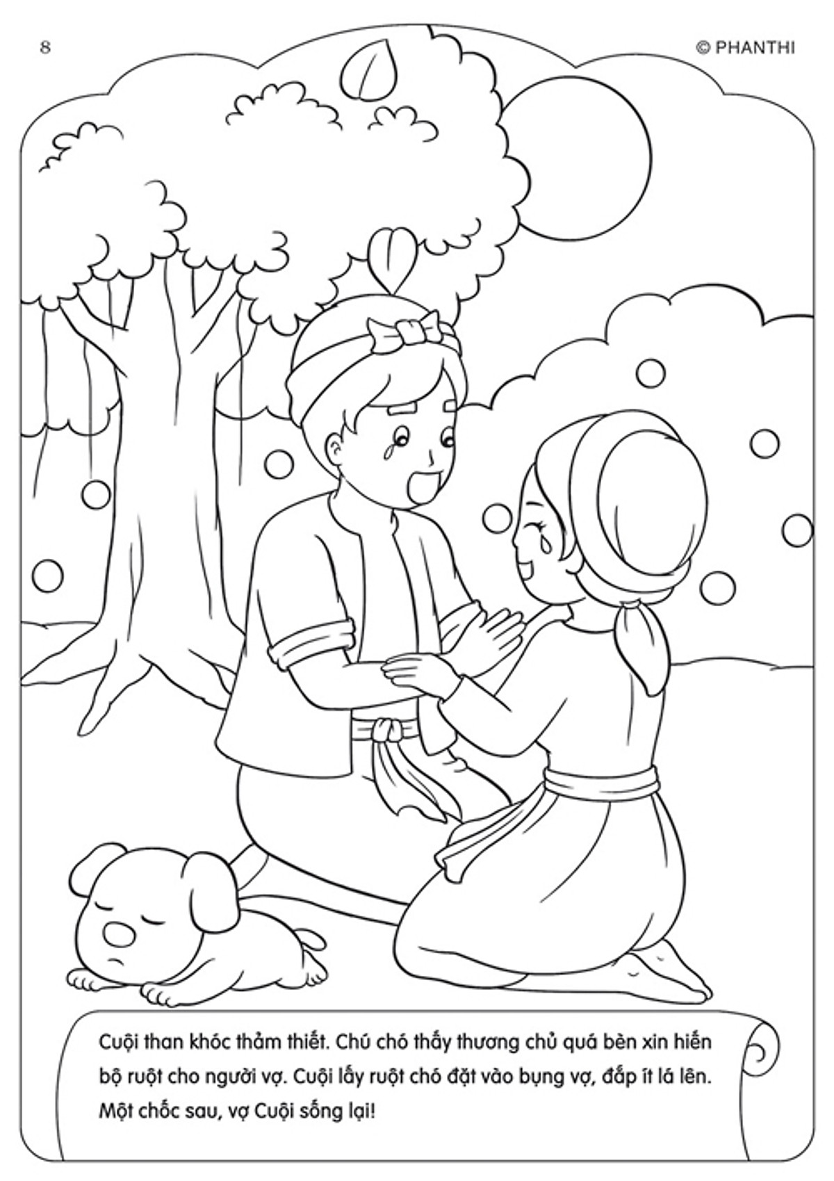 bộ tô màu bé yêu cổ tích 8 - sự tích chú cuội