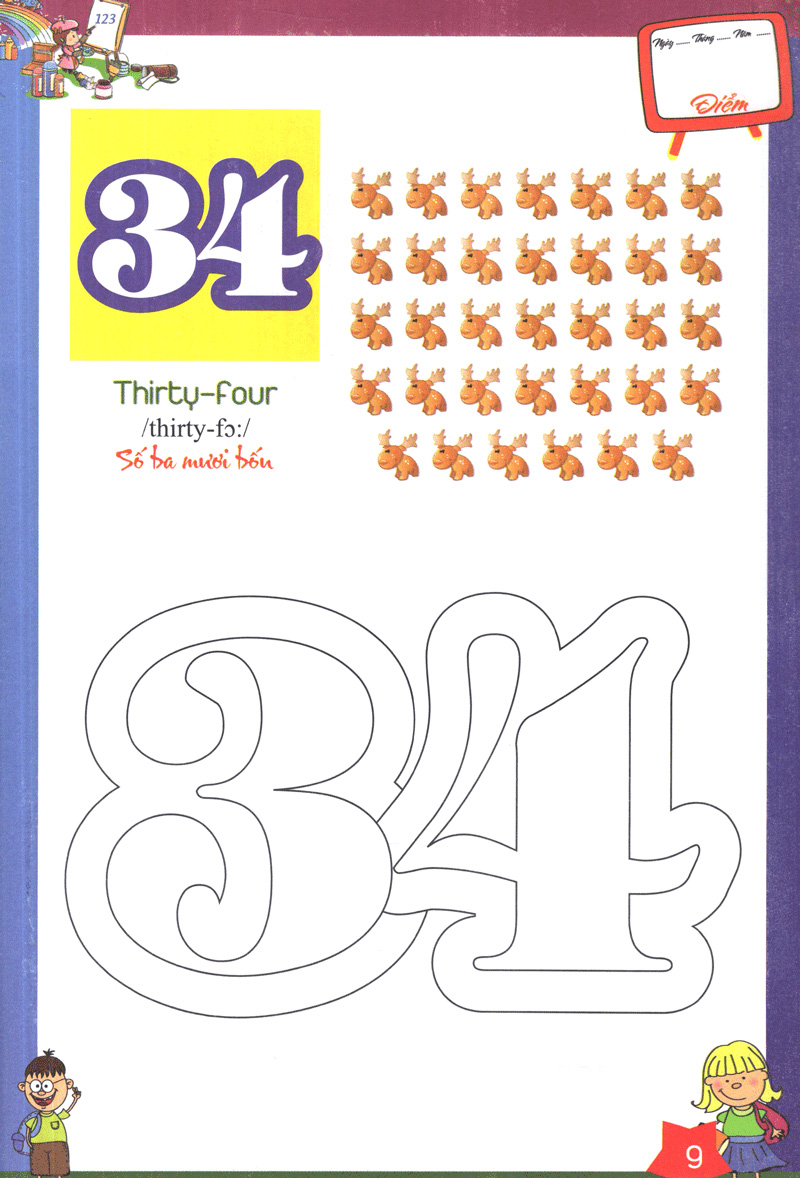 bộ tô màu chữ số và học đánh vần tiếng anh dành cho bé quyển 2