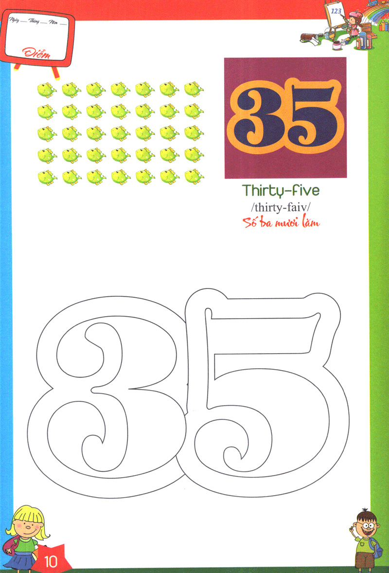 bộ tô màu chữ số và học đánh vần tiếng anh dành cho bé quyển 2