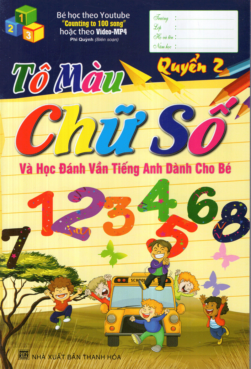 bộ tô màu chữ số và học đánh vần tiếng anh dành cho bé quyển 2