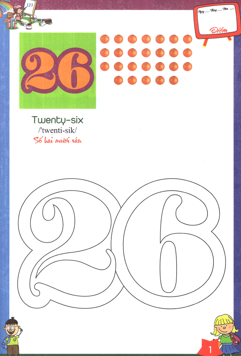 bộ tô màu chữ số và học đánh vần tiếng anh dành cho bé quyển 2
