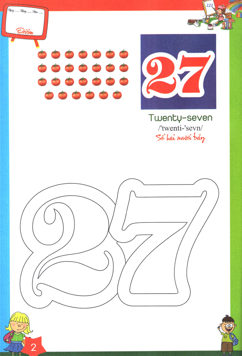 bộ tô màu chữ số và học đánh vần tiếng anh dành cho bé quyển 2