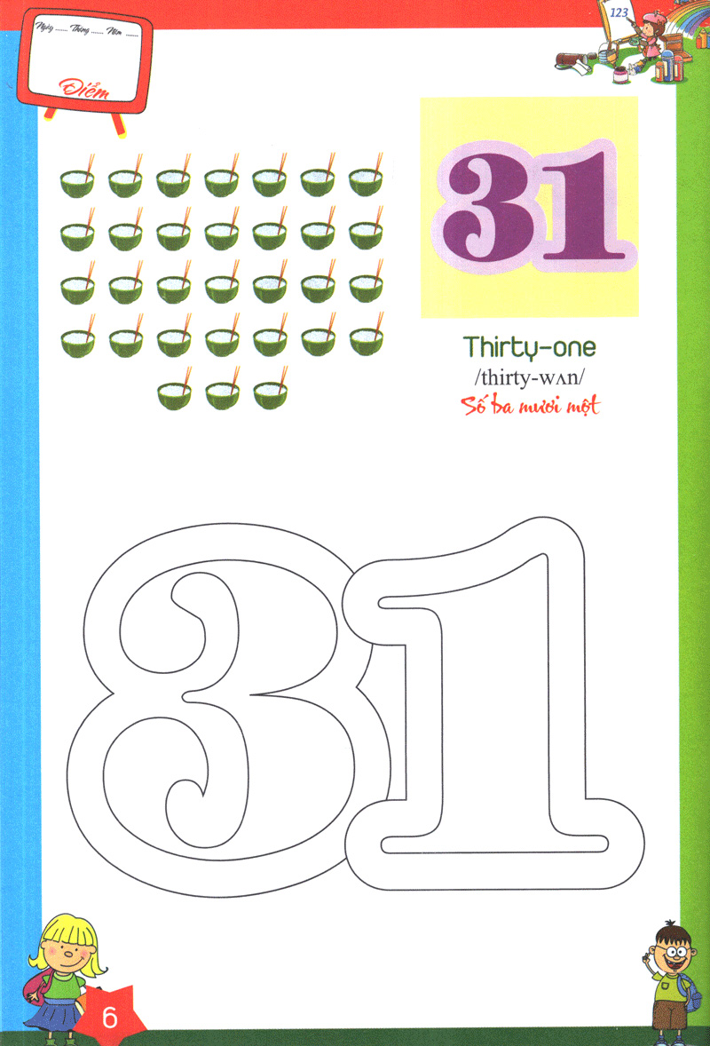 bộ tô màu chữ số và học đánh vần tiếng anh dành cho bé quyển 2