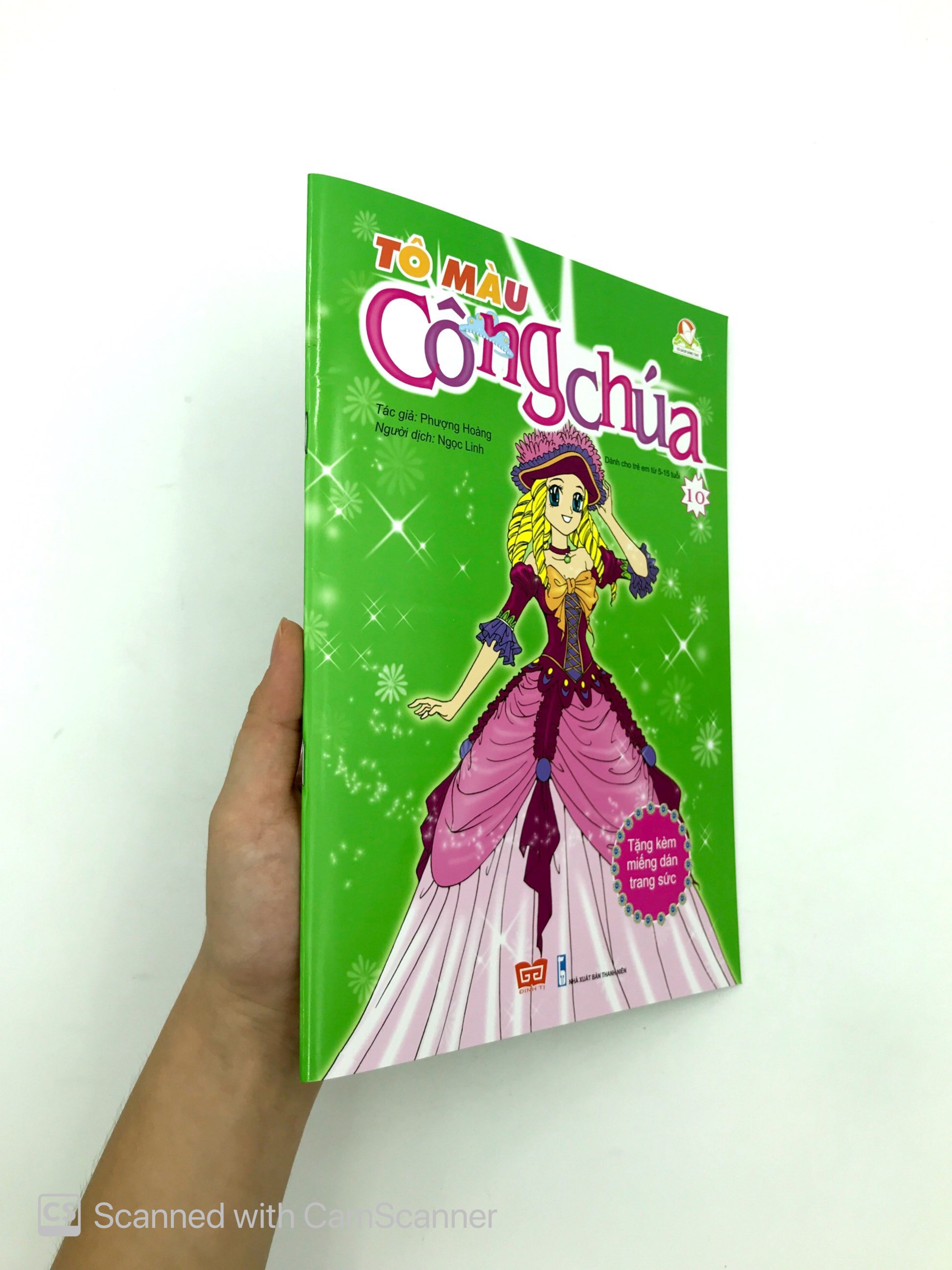 bộ tô màu công chúa (tập 10) - tặng kèm miếng dán trang sức