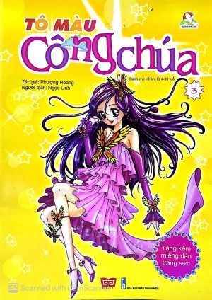 bộ tô màu công chúa (tập 3) - tặng kèm miếng dán trang sức