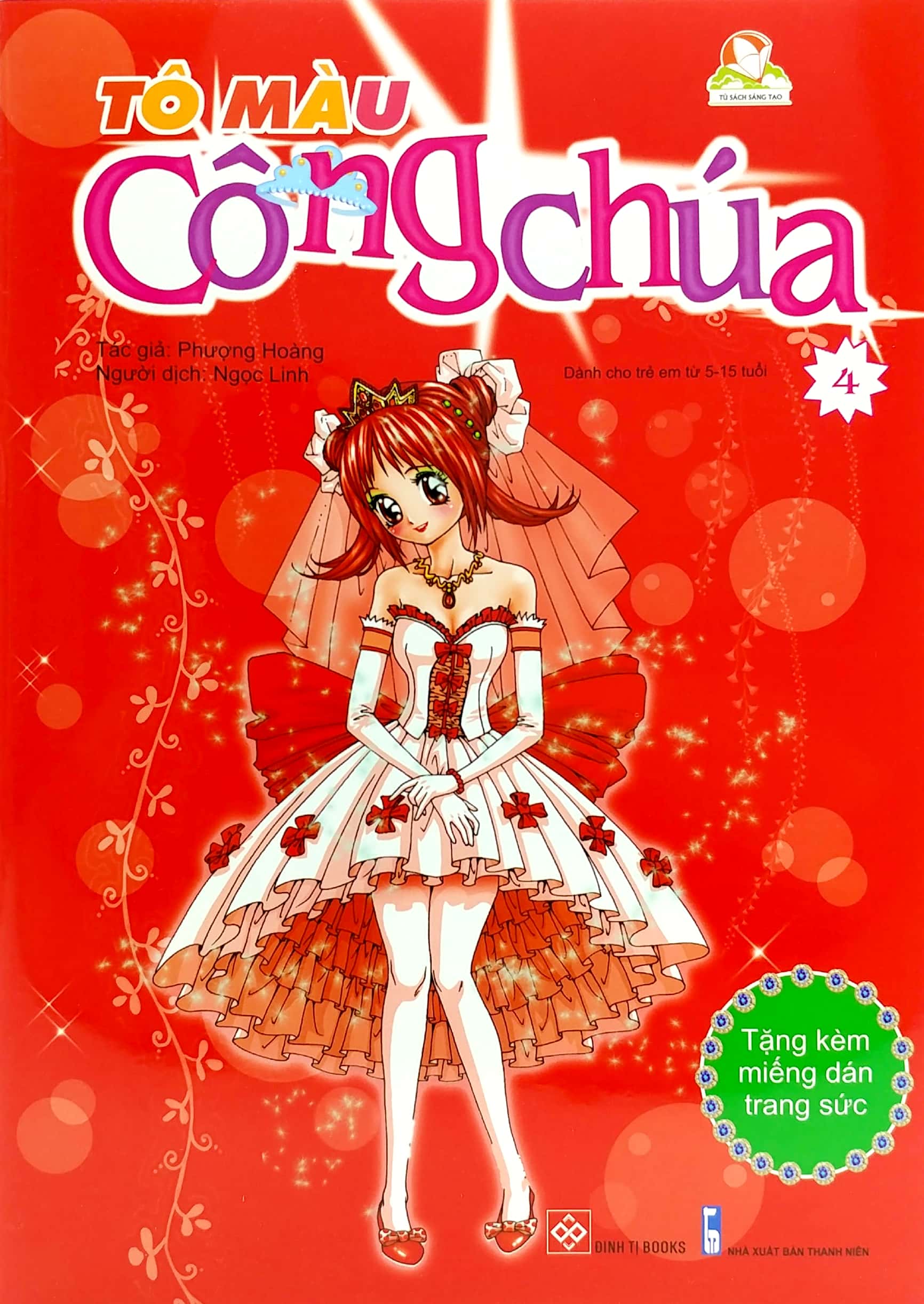 bộ tô màu công chúa (tập 4) - tặng kèm miếng dán trang sức