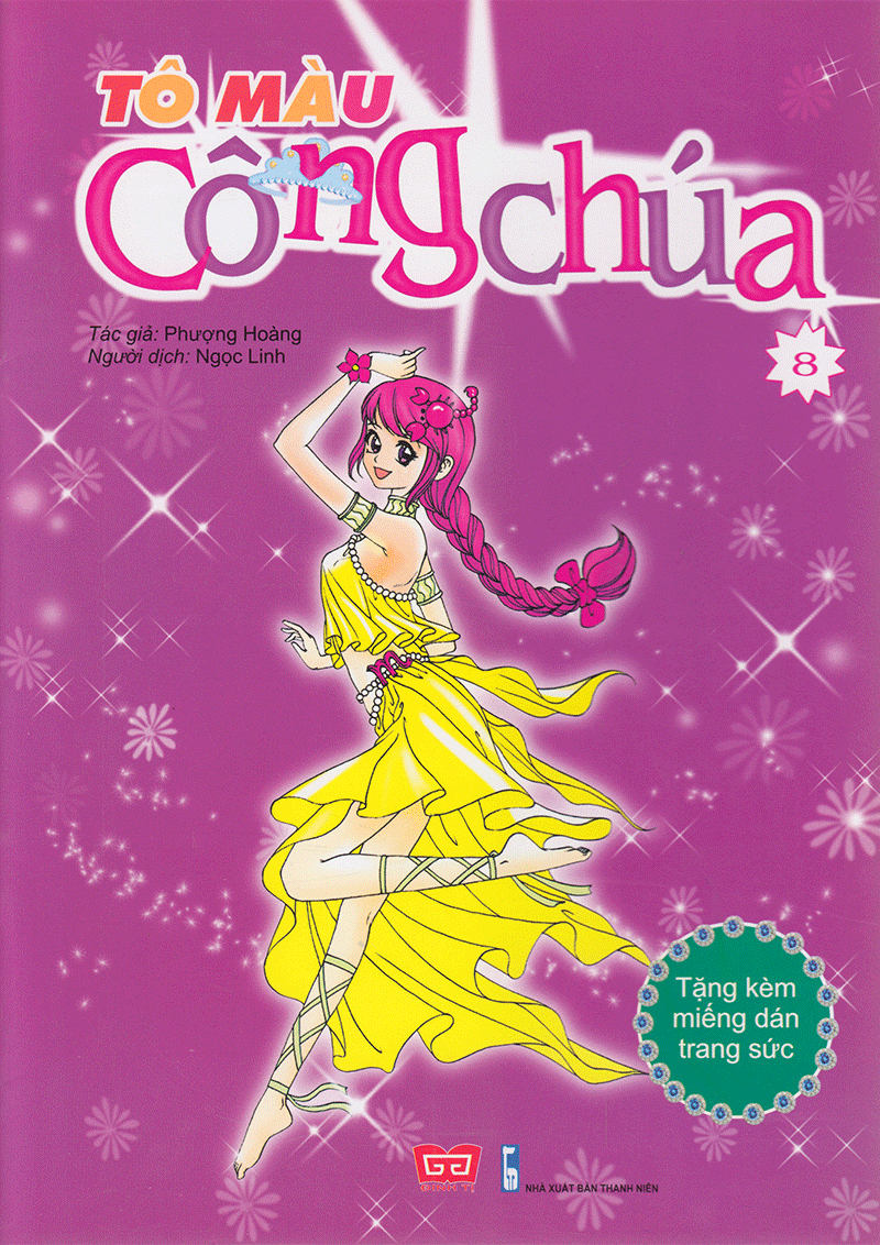 bộ tô màu công chúa (tập 8) - tặng kèm miếng dán trang sức