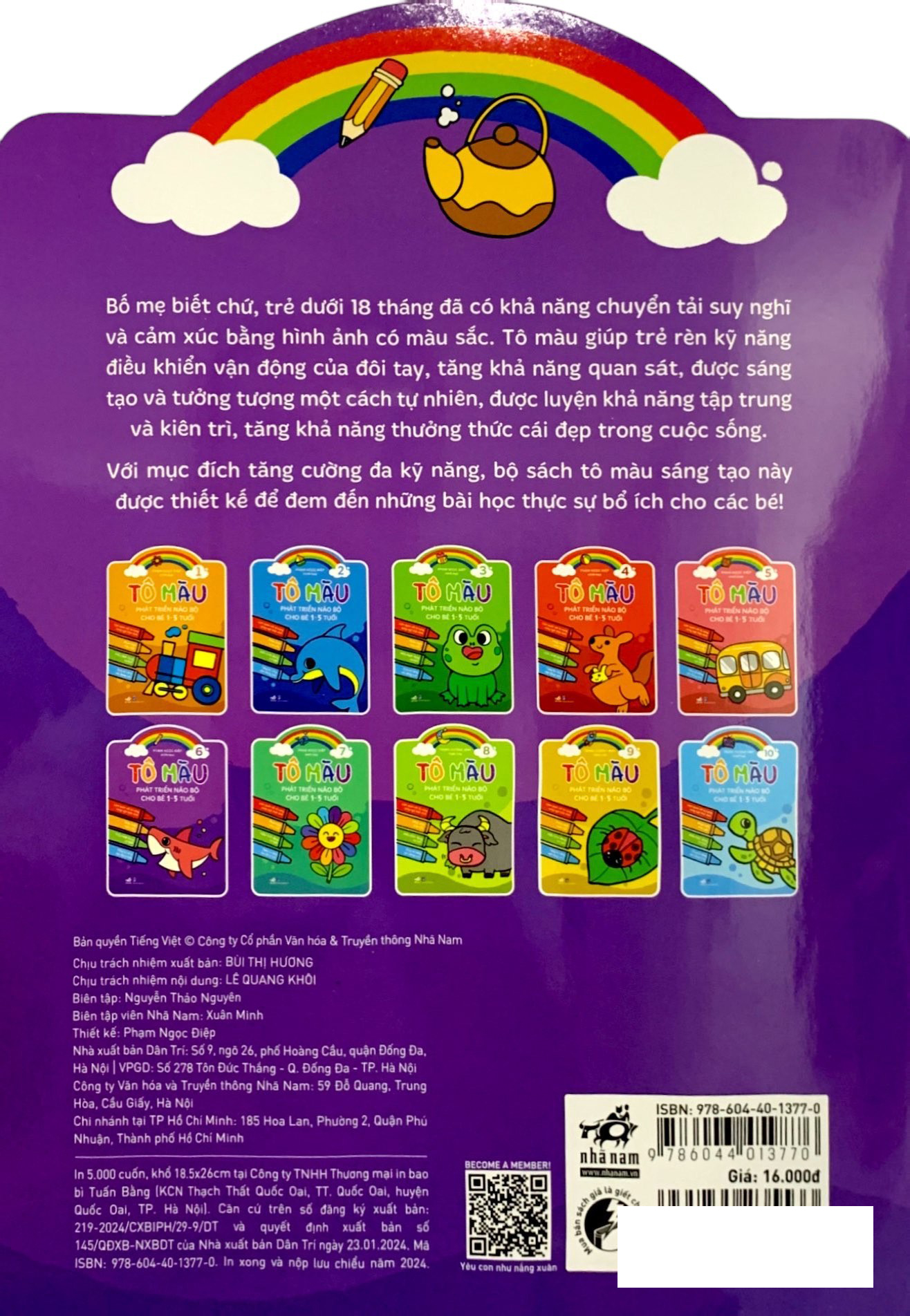 bộ tô màu phát triển não bộ cho bé 1-5 tuổi - tập 6