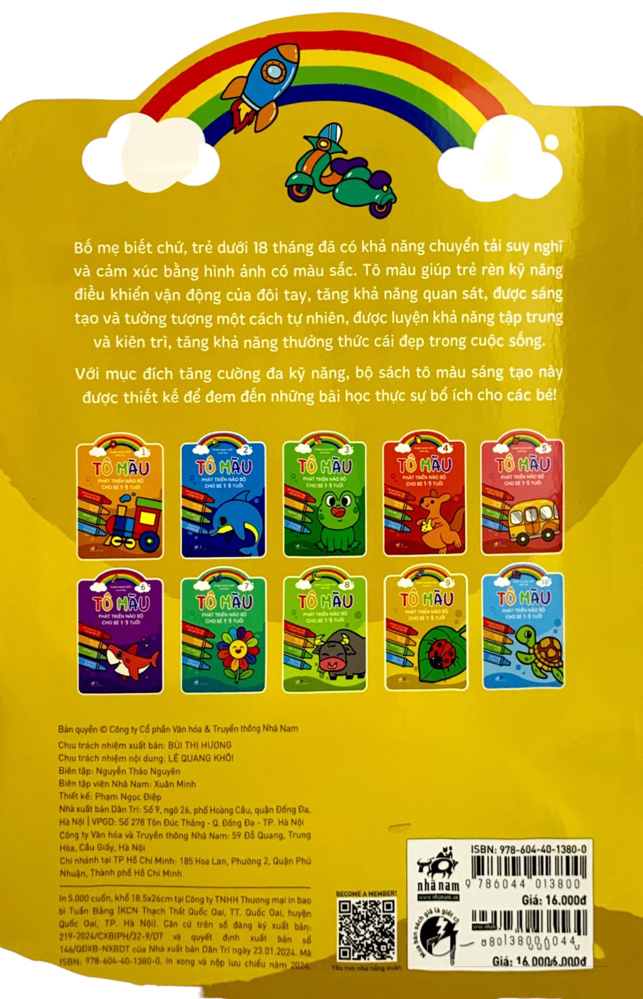 bộ tô màu phát triển não bộ cho bé 1-5 tuổi - tập 9