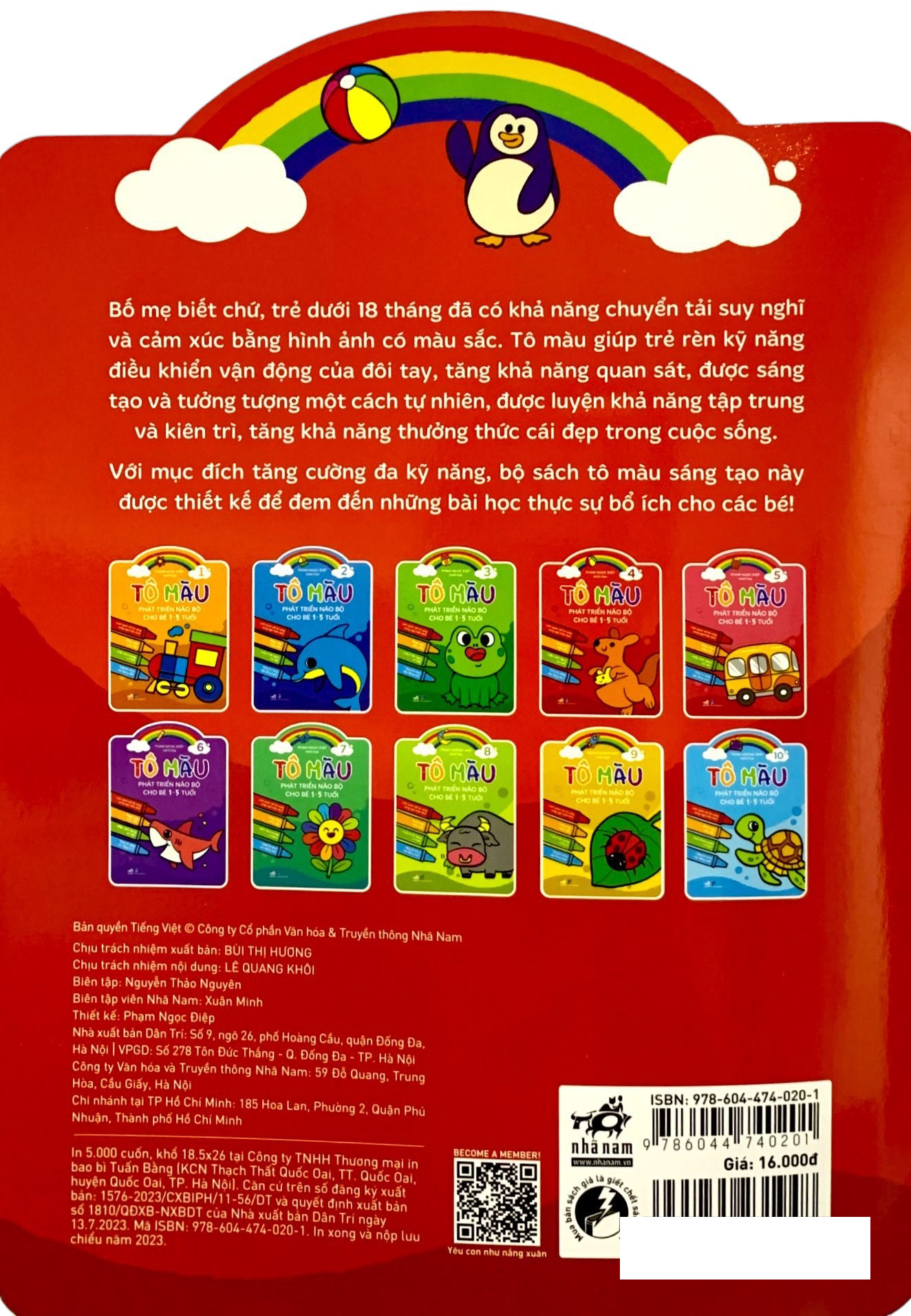 bộ tô màu phát triển trí não bộ cho bé 1-3 tuổi - tập 4