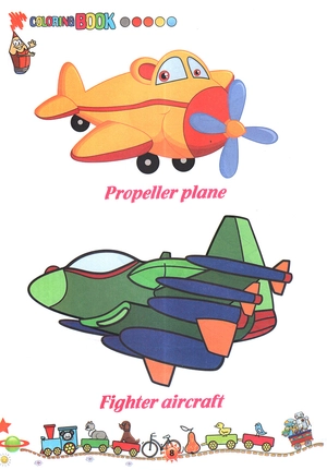 bộ tô màu phương tiện giao thông 2: trên bầu trời