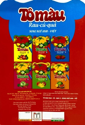 bộ tô màu rau - củ - quả song ngữ anh - việt - tập 2