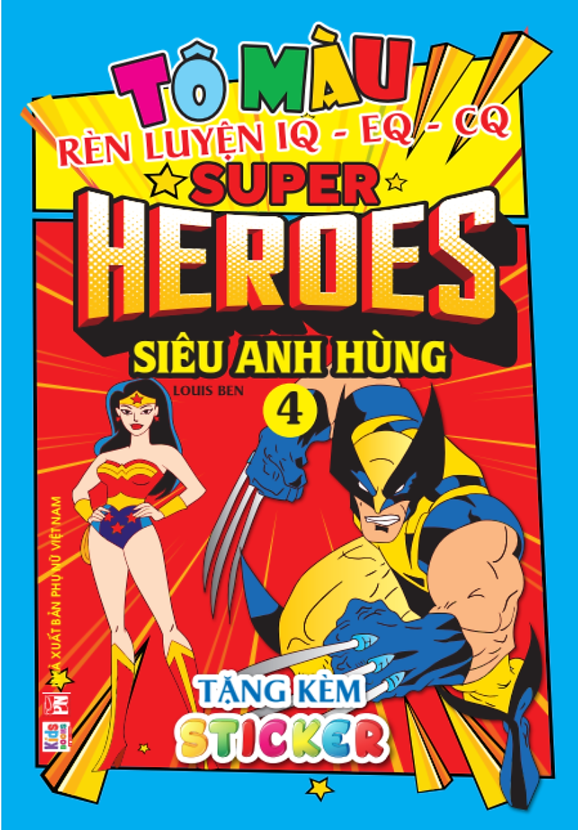 bộ tô màu rèn luyện iq eq cq - super heroes siêu anh hùng - tập 4 - tặng kèm sticker