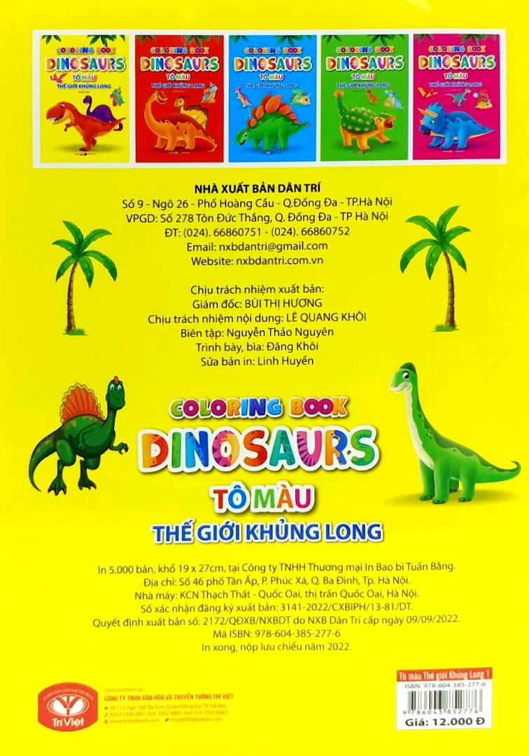 bộ tô màu thế giới khủng long dinosaurs 1