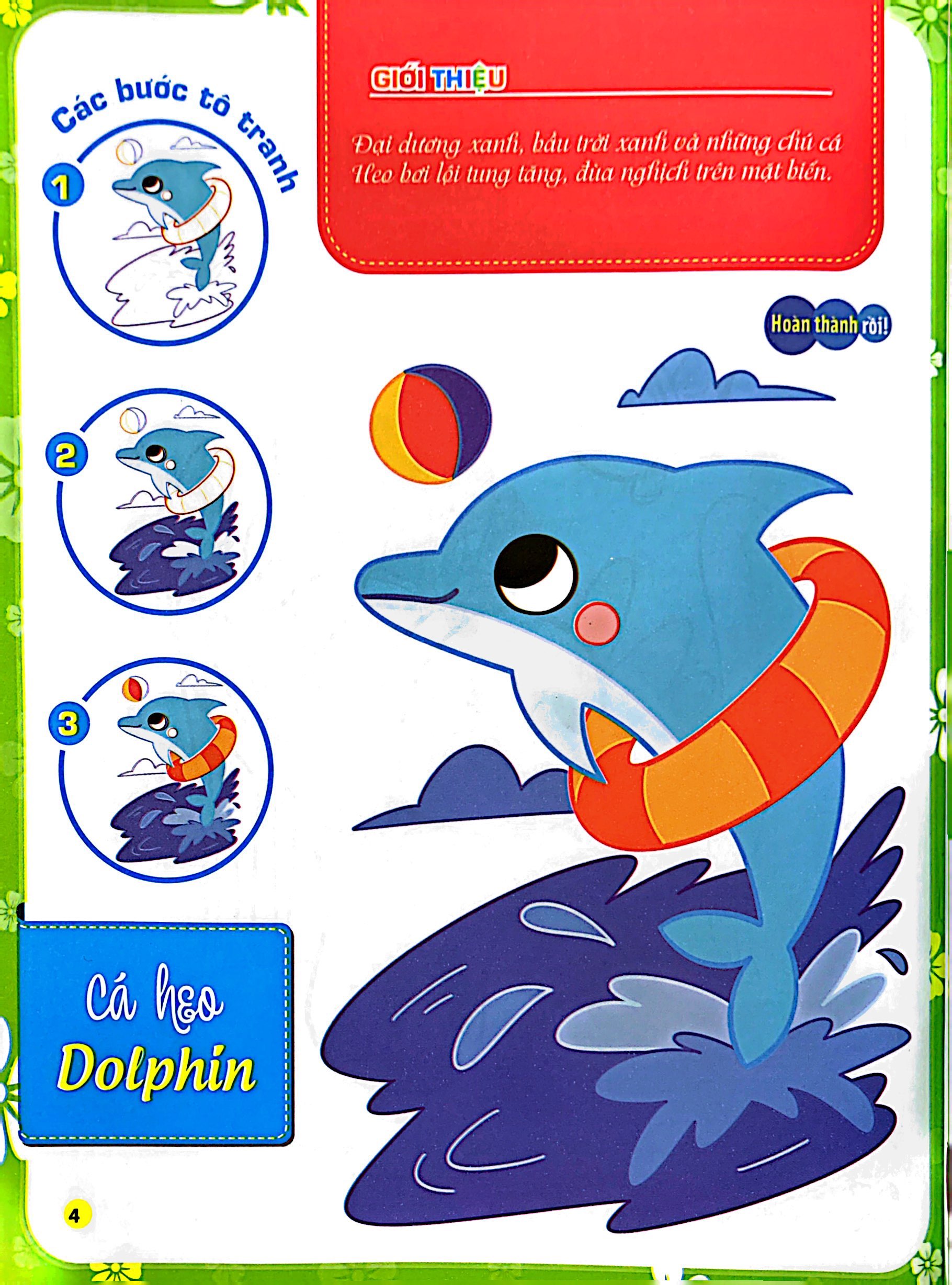 bộ tô màu theo từng bước - sinh vật biển, động vật trên cạn, khủng long 1