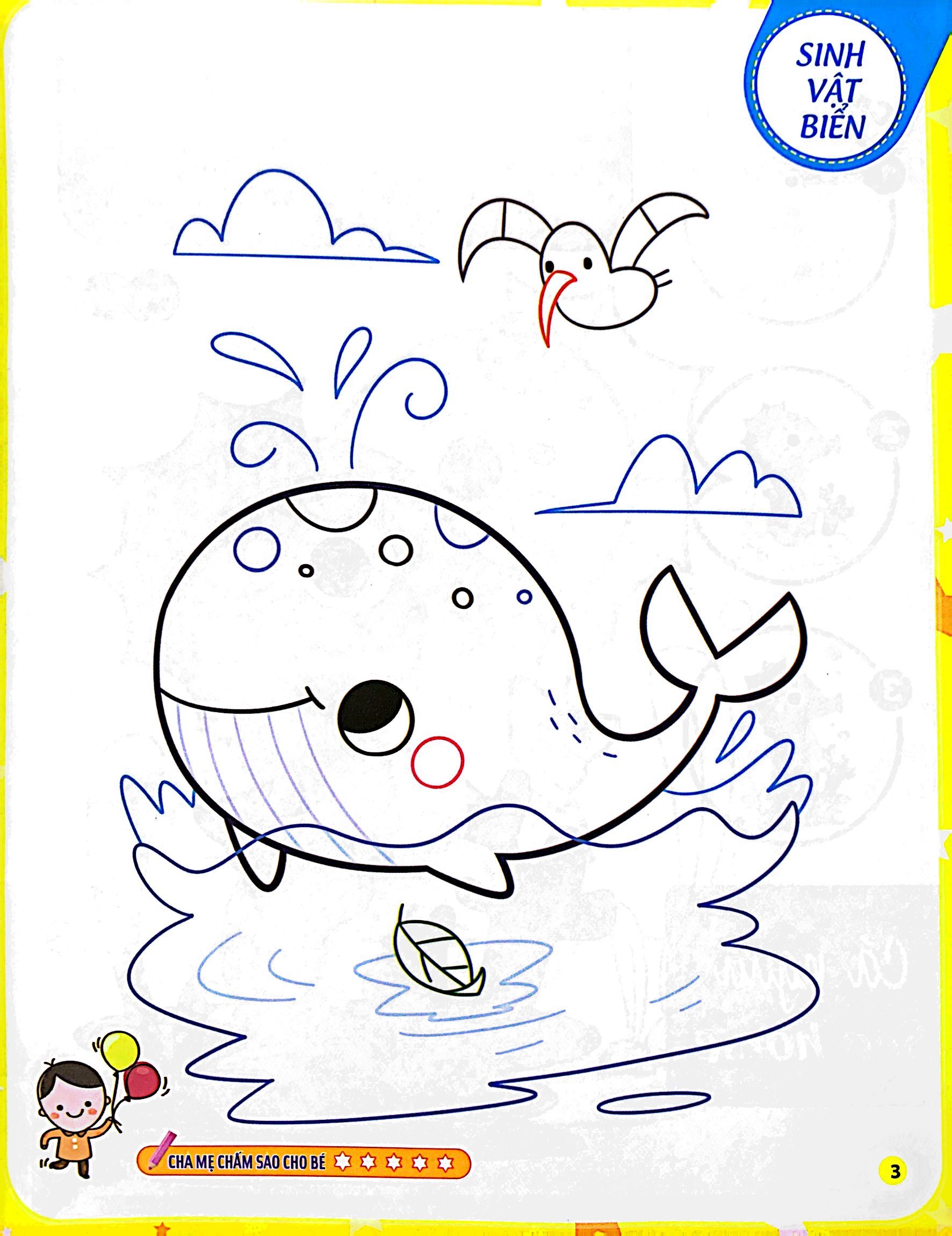 bộ tô màu theo từng bước - sinh vật biển, động vật trên cạn, khủng long 2