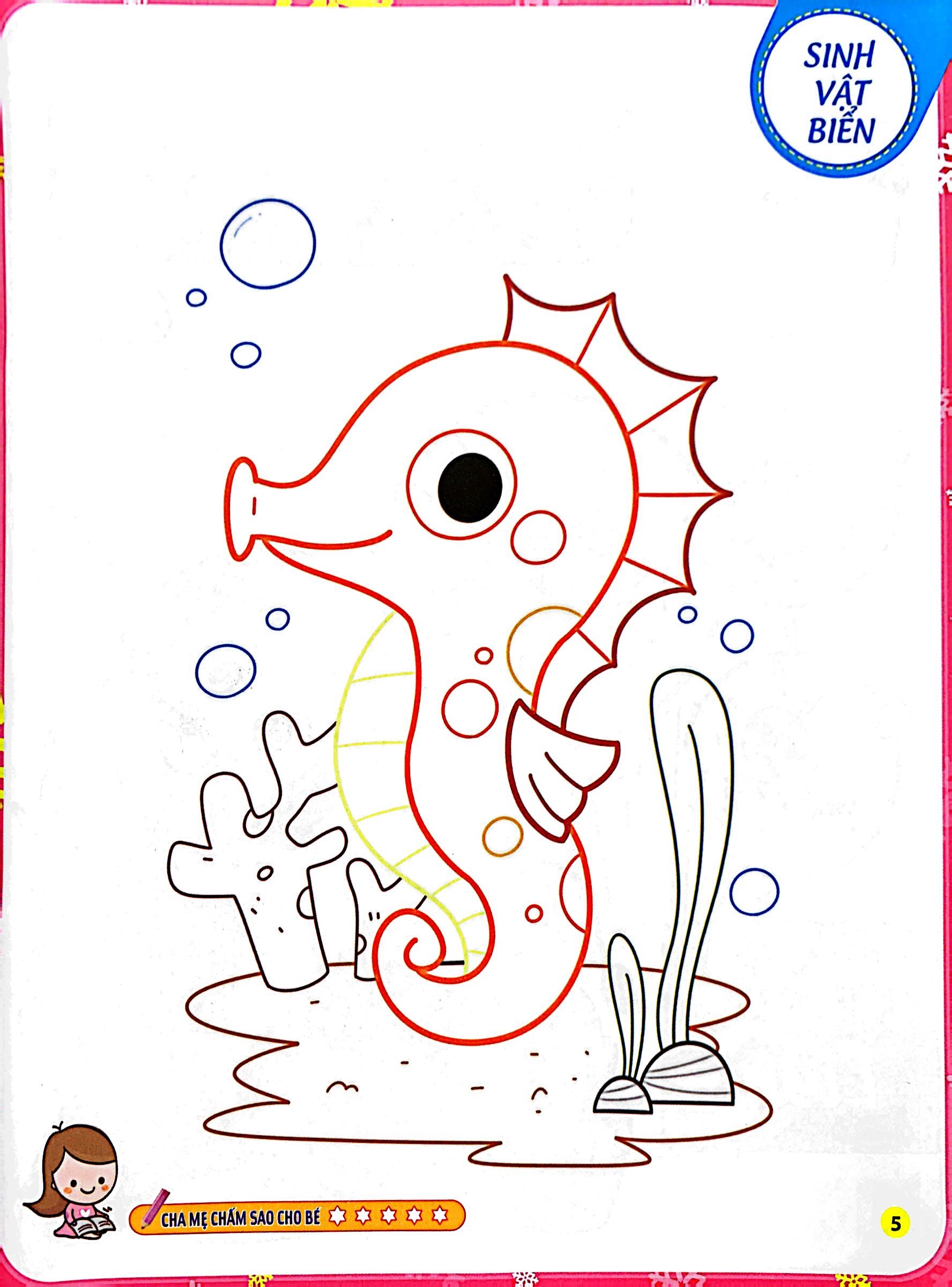 bộ tô màu theo từng bước - sinh vật biển, động vật trên cạn, khủng long 2