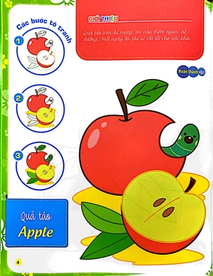 bộ tô màu theo từng bước - trái cây, rau củ, hoa 1