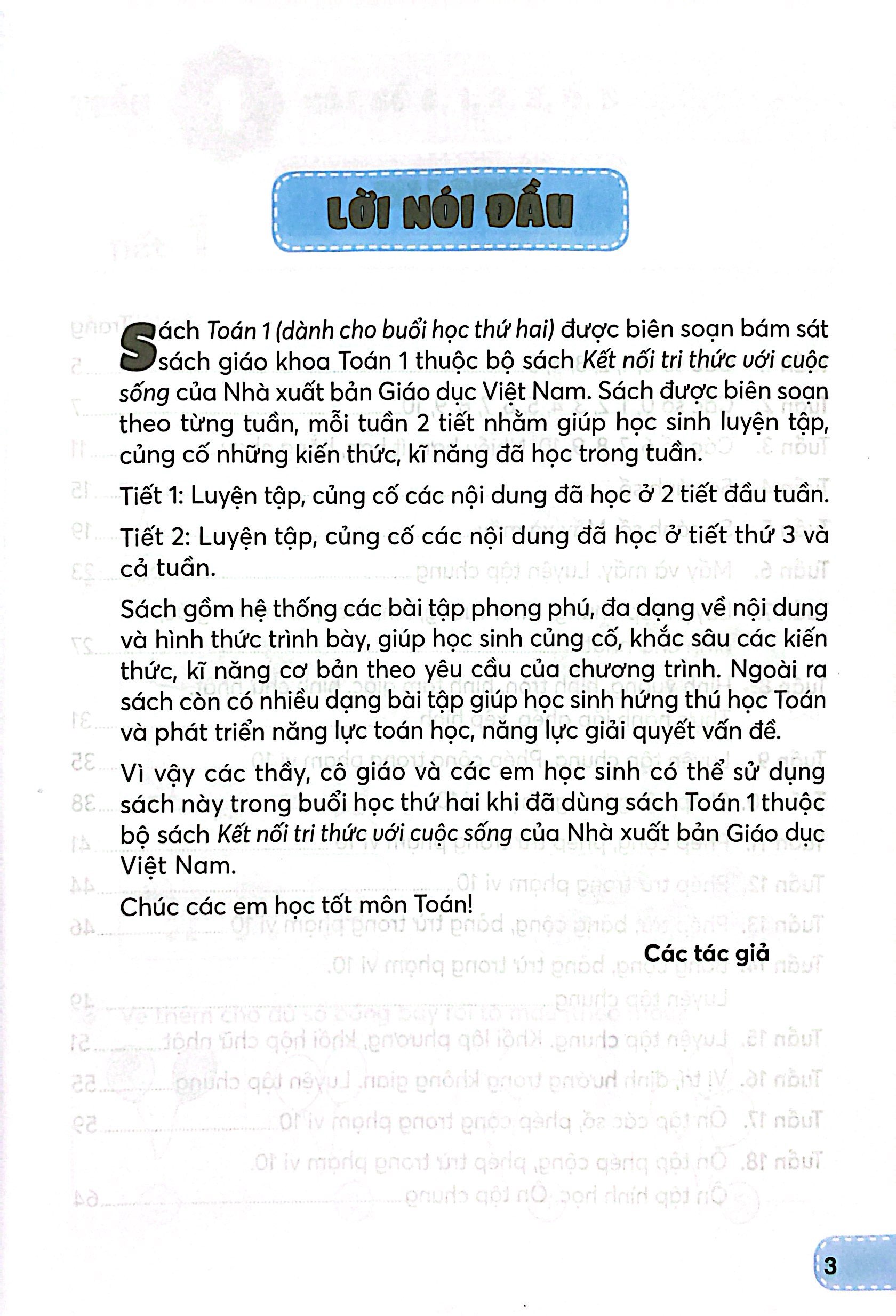 Bo
						
										
										Toan 1 - Tap 1 (Ket Noi) (Danh Cho Buoi Hoc Thu Hai)