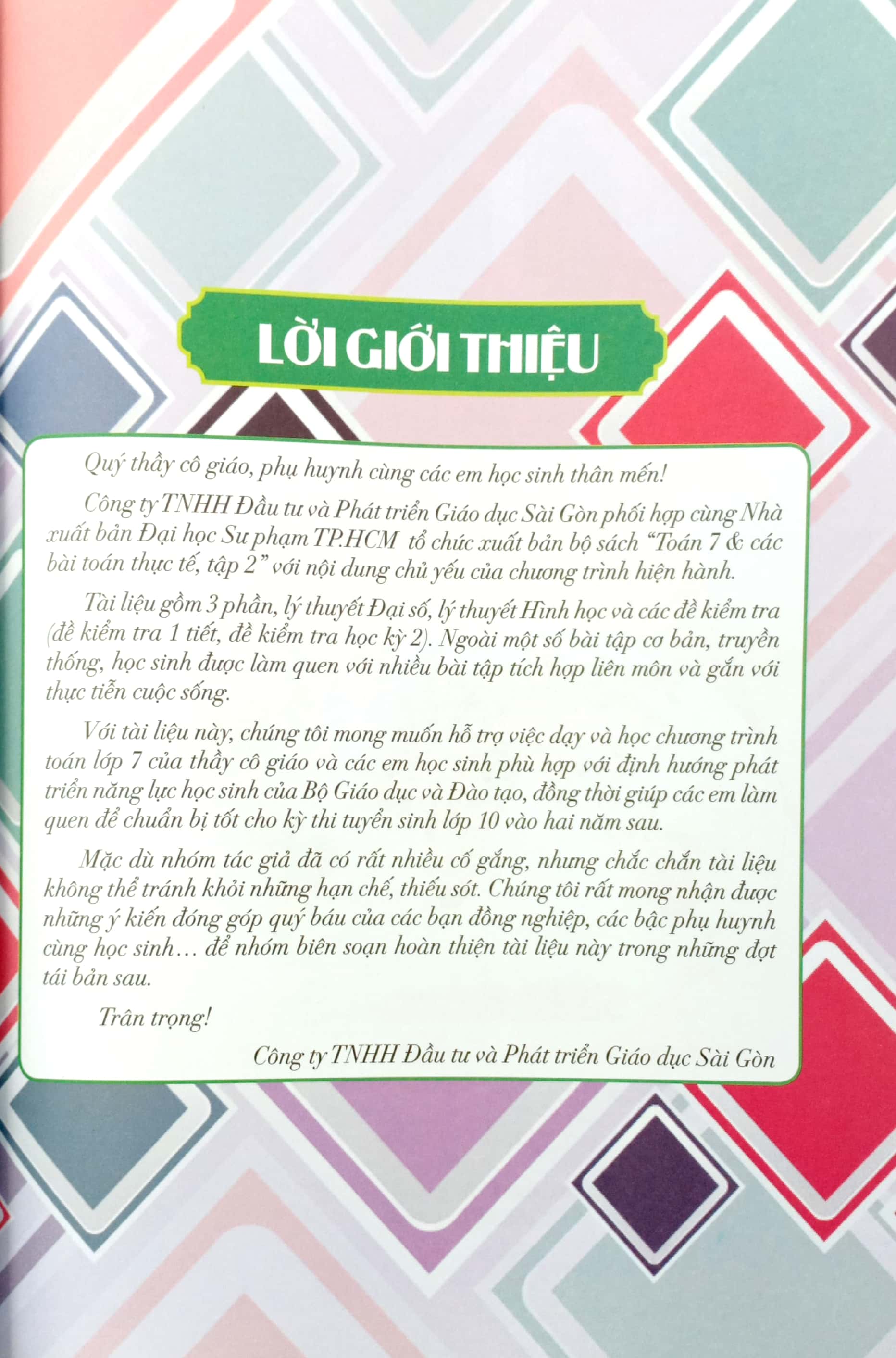 bộ toán 7 và các bài toán thực tế - tập 2