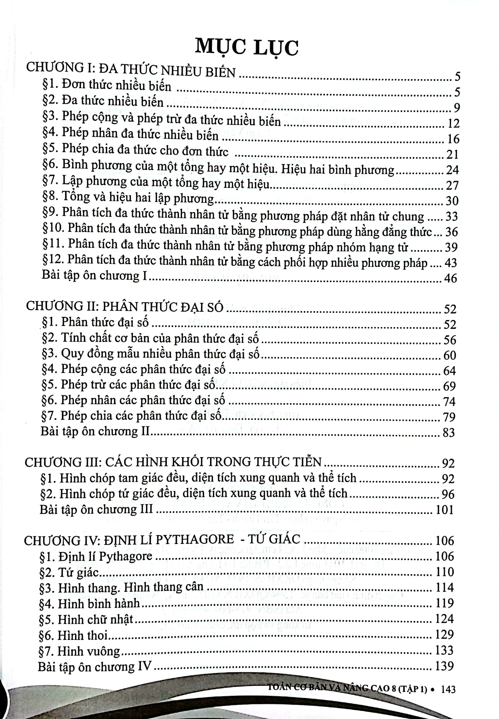 bộ toán cơ bản và nâng cao 8 - tập 1 (theo chương trình giáo dục phổ thông mới - dùng chung cho các bộ sgk hiện hành)