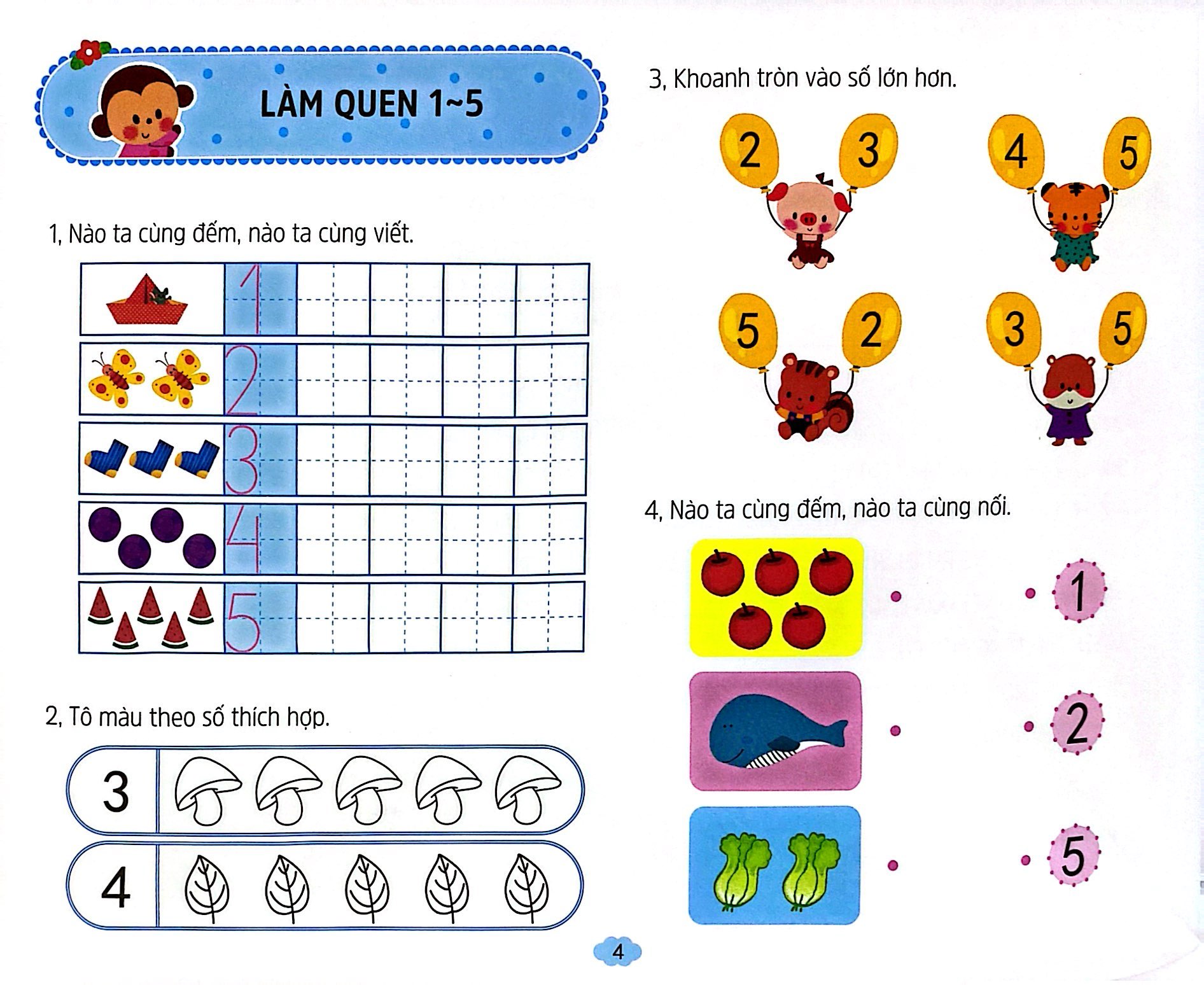 bộ toán tiền tiểu học - cộng trừ trong phạm vi 10 (tái bản 2023)