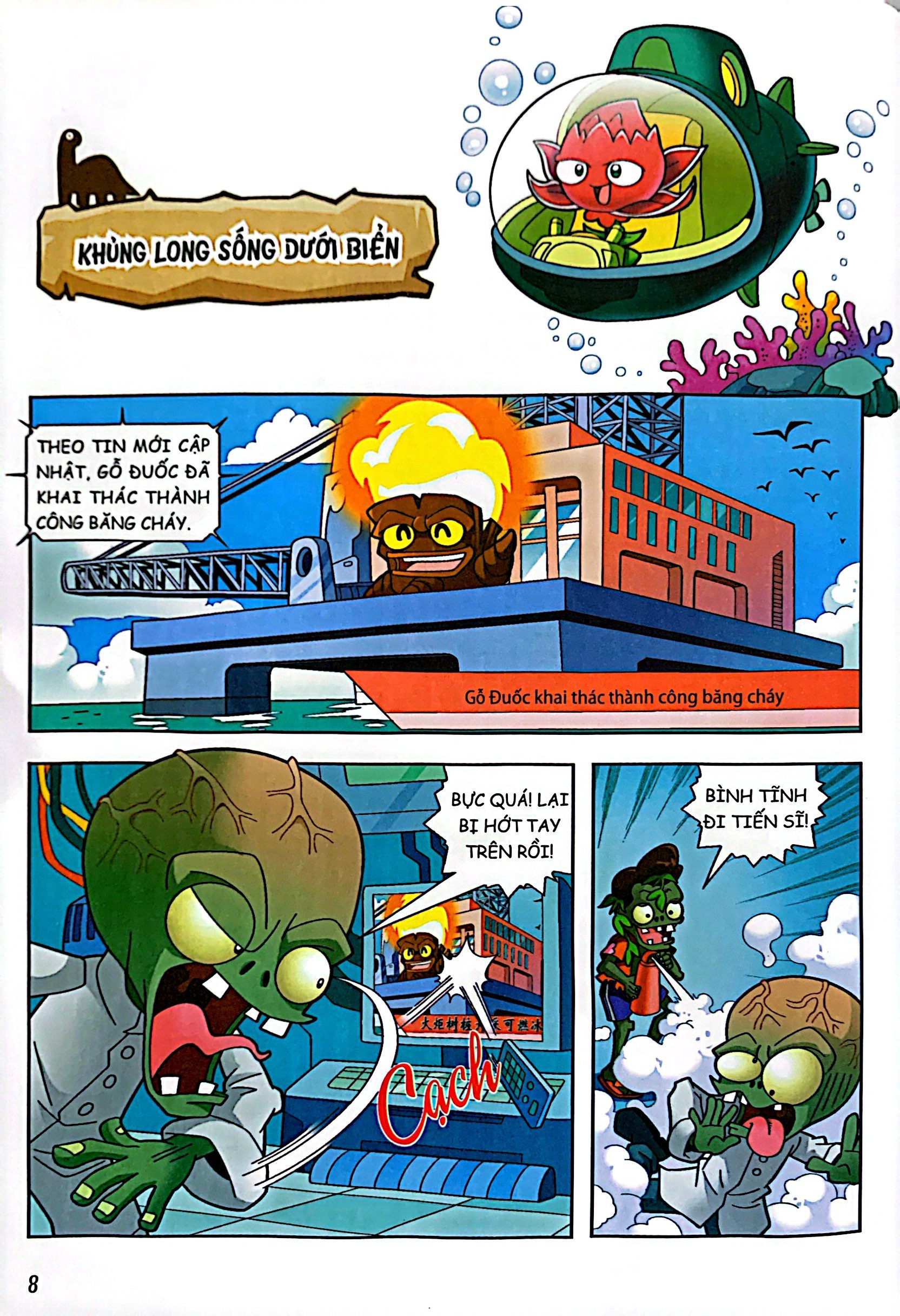 bộ trái cây đại chiến zombie - thế giới khủng long - tập 11: thợ săn đáy biển (tái bản)