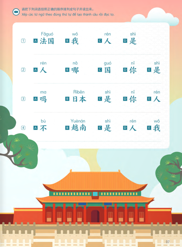 Bo
						
										
										Trai Nghiem Tieng Trung Danh Cho Hoc Sinh Tieu Hoc - Tap 3 - Sach Bai Tap