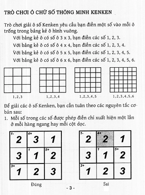 bộ trò chơi ô chữ số thông minh kenken - dành cho mọi người (tập 3)