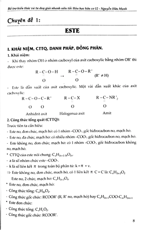 bổ trợ kiến thức và tư duy giải nhanh siêu tốc hóa học hữu cơ lớp 12