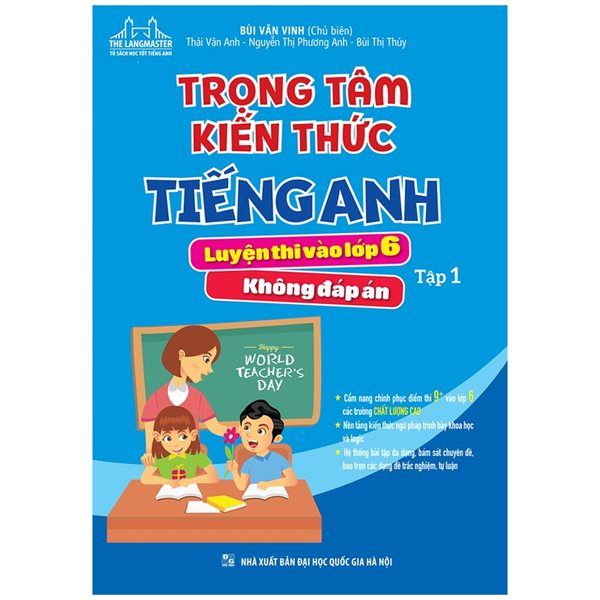 bộ trọng tâm kiến thức tiếng anh luyện thi vào lớp 6 - tập 1 (không đáp án)