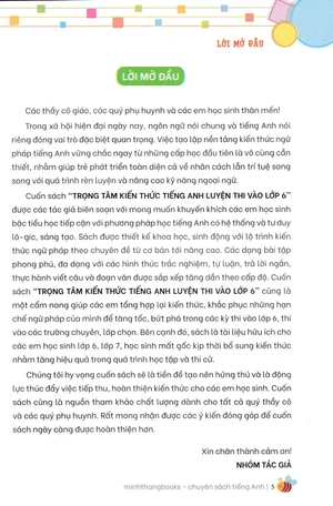 bộ trọng tâm kiến thức tiếng anh luyện thi vào lớp 6 - tập 2 (không đáp án)