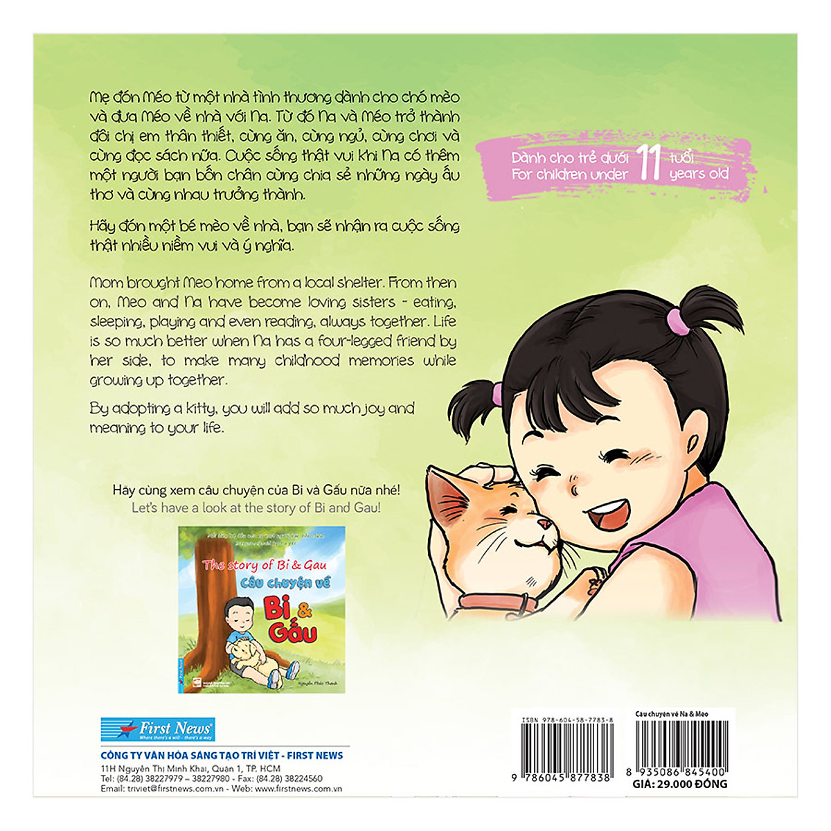 bộ truyện trang song ngữ - bi & gấu + na & méo (bộ 2 cuốn)