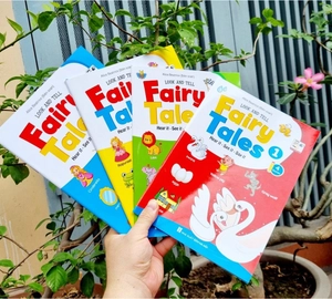 bộ truyện tranh tư duy hình ảnh tiếng anh - look and tell fairy tales 1-2-3-4 (hear it - see it - say it) (bộ 4 cuốn)
