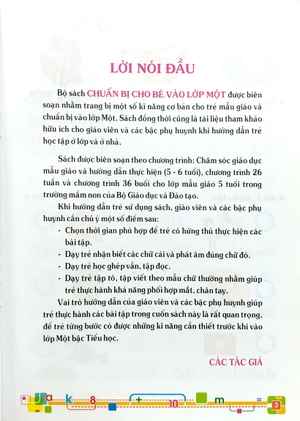 bộ tủ sách bé vào lớp 1 - chuẩn bị cho bé vào lớp 1 - tập 1