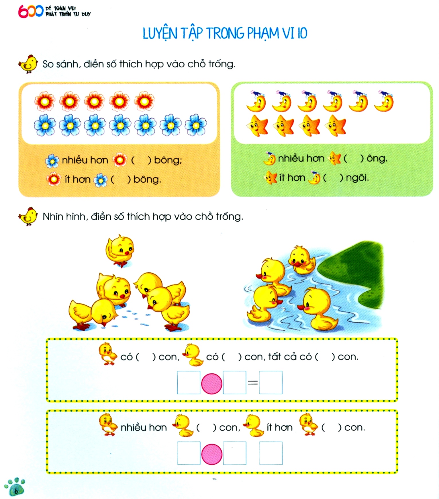 bộ tủ sách giáo dục sớm - 600 đề toán vui phát triển tư duy - 2